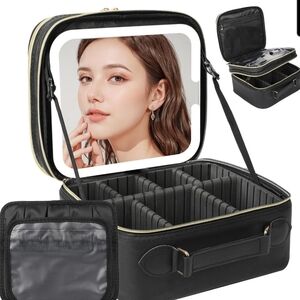 Elegant Black Travel Makeup Bag